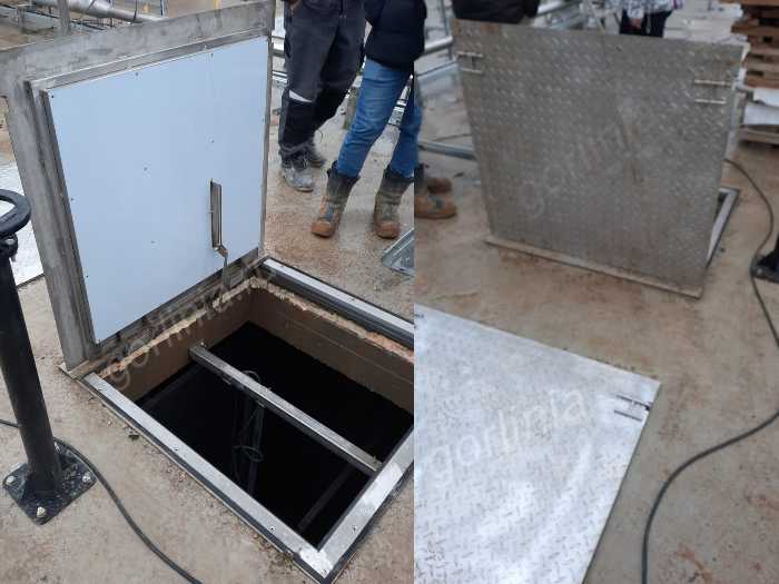 Люки для очистных сооружений Водоканала Люки из нержавейки AISI 304 утепленные рифленые - фото с объекта канализационные очистные сооружения