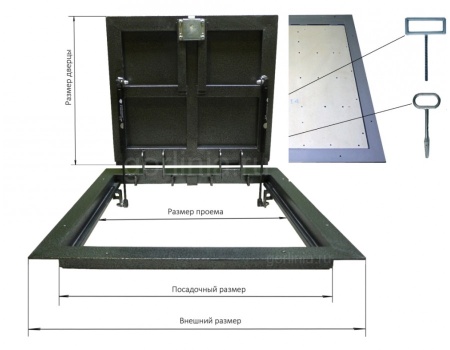 Напольный люк Стелс 700*1100п конструкция