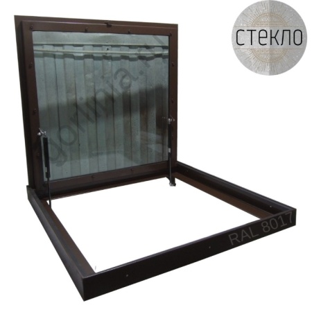 Люк в подвал со стеклом стеклогор 1200х1200*75 