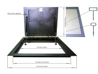 Напольный люк Стелс-У 1100*1100 уголок утепленный схемы